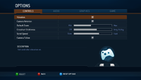 "CONTROLS" setting menu of Halo Wars (Xbox 360).