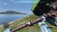 First-person view of the Sepulo'tez gravity hammer.