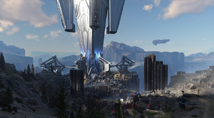 Menu icon for Halo Infinite campaign level The Sequence and The Command Spire.
