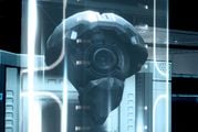 The eye of a war sphinx on Ivanoff Station in Halo 4.