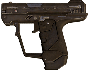 A cropped screenshot of a weapon in Halo 2: Anniversary's campaign. Original image by User:JackVibe.