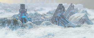 The menu image for Halo Wars Skirmish map Chasms.