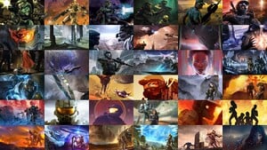 A compilation of cover artworks for all of the Halo novels published 2001-2024.
