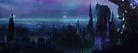 Concept art of the skyline of the city in the terminals.