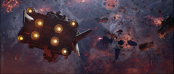 UNSC Burden of Proof destroys the Triumph of Tolerance during Operation: METEORITE. Screenshot taken from Halo: Campaign Evolved campaign level Heavy Burden.