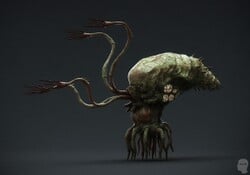 A render of the pod infector asset in Halo Wars' Blur cutscenes.