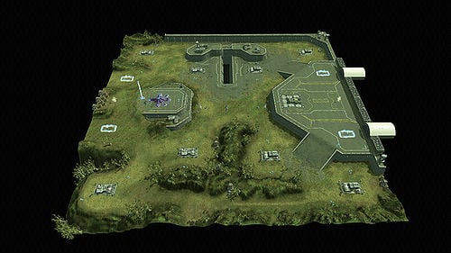 This is an overhead view of Fort Deen from the Halo Wars community site.