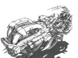 Halo 2 concept art for a Chopper-like vehicle.