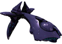 A render of the CPV-class destroyer modelled by Jared Harris for the fan mod Sins of the Prophets - used in the 2022 Halo Encyclopedia.