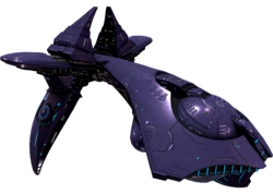 A render of the CPV-class destroyer modelled by Jared Harris for the fan mod Sins of the Prophets - used in the 2022 Halo Encyclopedia.
