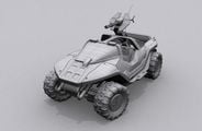 A wireframe view of the Halo Wars Warthog.