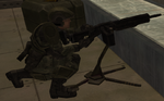 A Marine using an M247 during the Battle of Mombasa in Halo 2.