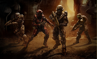 Olympia Vale along with her teammates in Halo 5: Guardians.