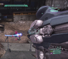 A first-person view of the pre-alpha build of Halo: Reach for the Plasma Launcher.