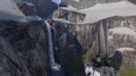 The inaccessible waterfall on Valhalla.