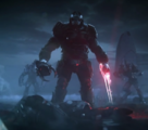 Atriox stands over Itho's corpse.