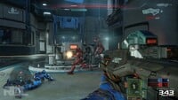 First-person view of a Spartan wielding a Hydra.