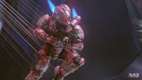 A Spartan-IV wearing GEN2 Air Assault armor in the Halo 5: Guardians Multiplayer Beta.