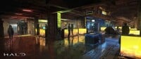 Concept art for an arcade in the city in Season 2.