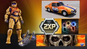Promotional image for the Xbox/Fanta collaboration, showcasing an armour skin for Halo: Campaign Evolved.