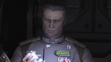 Captain Keyes holding the Package in Halo: Reach, showing uniform detail.