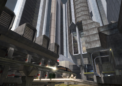 Screenshot of the center courtyard on the multiplayer map Terminal