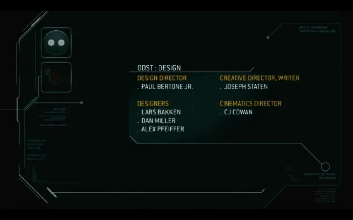 Halo 3 Odst Credits Campaign Level Halopedia The Halo Wiki