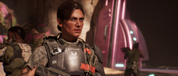 Williams in Triumph of Tolerance's habitat dome. Screenshot taken from Halo: Campaign Evolved campaign level The Most Dangerous Game.