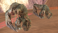 Two tank forms on the surface of Installation 08 in Halo 3.
