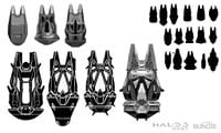Exploration concept art of SOEIV variants for Halo 3: ODST.