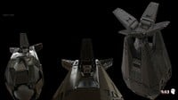 Models of the drop pod for Halo 2: Anniversary.