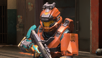 A Spartan wearing the Trendlock helmet with the RS[3]/LOCKSTEP attachment.