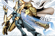 Thel 'Vadam fighting with the energy sword in Halo: Escalation.
