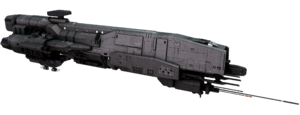 A render of the Gladius-class corvette modelled by Jared Harris for the fan mod Sins of the Prophets - used in the 2022 Halo Encyclopedia.