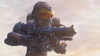 An Icarus-clad Spartan-IV using an M319 on Alpine.