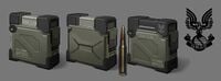 Concept art of the ammunition and its container for Halo 2: Anniversary multiplayer.