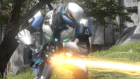 A Sangheili firing a Sentinel beam.