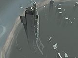 Traxus Tower as it appears in the multiplayer map Reflection.