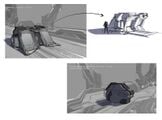 Paintover sketches of Forerunner cover objects on the bridge.