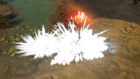 An explosion from a cryogenic detonator.