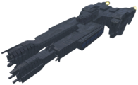 An angled view of the UNSC In Amber Clad in Halo 2.