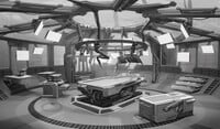 Concept art for the ship's science lab.