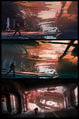 A series of exploration concepts of the atmosphere of the level.