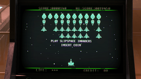 The screen of Slipspace Invaders.