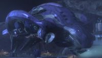 A view of the Phantom in Halo: Reach, on the level Nightfall.