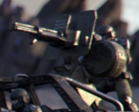 An M46 LAAG in the main menu of Halo Wars 2.