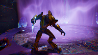 A Zealot guarding the gravity lift of the Truth and Reconciliation in Halo: Campaign Evolved.