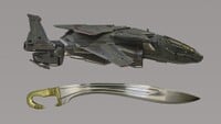 A comparison of the Falcata and its blade namesake.