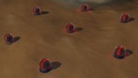 Seven Ultra mines deployed in the standard formation.
