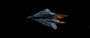 GA-TL1 Longsword K-12 in space. Screenshot taken from Halo: Campaign Evolved campaign level The Maw.